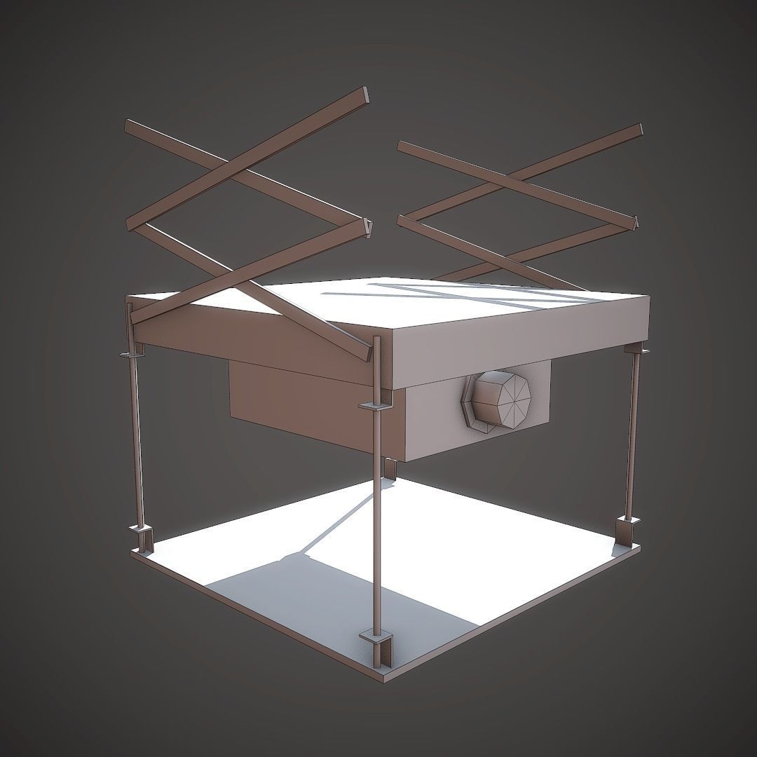 Projector table with lamp Low-poly 3D model_5