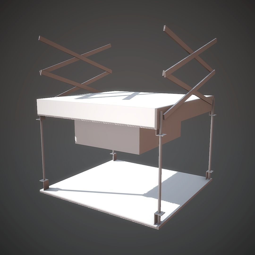Projector table with lamp Low-poly 3D model_6