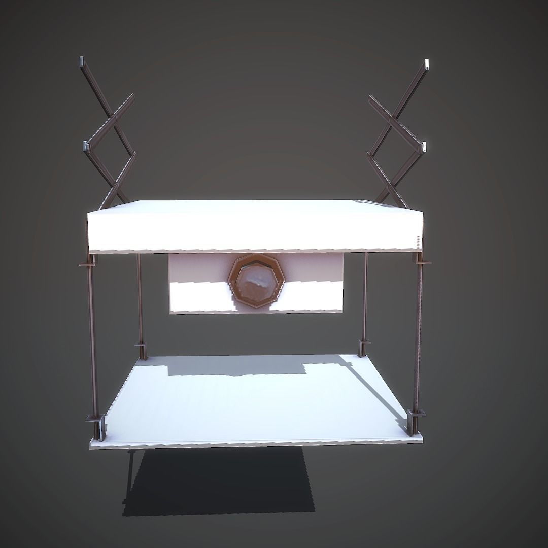 Projector table with lamp Low-poly 3D model_1