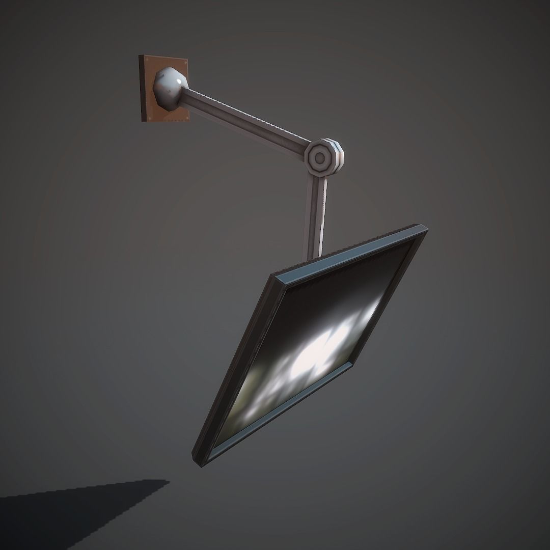 Wall-mounted monitor Low-poly 3D model_1