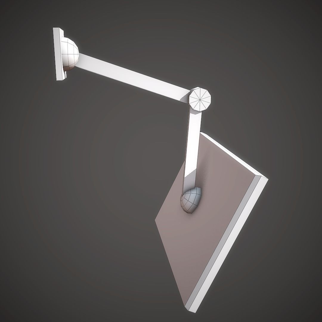 Wall-mounted monitor Low-poly 3D model_9