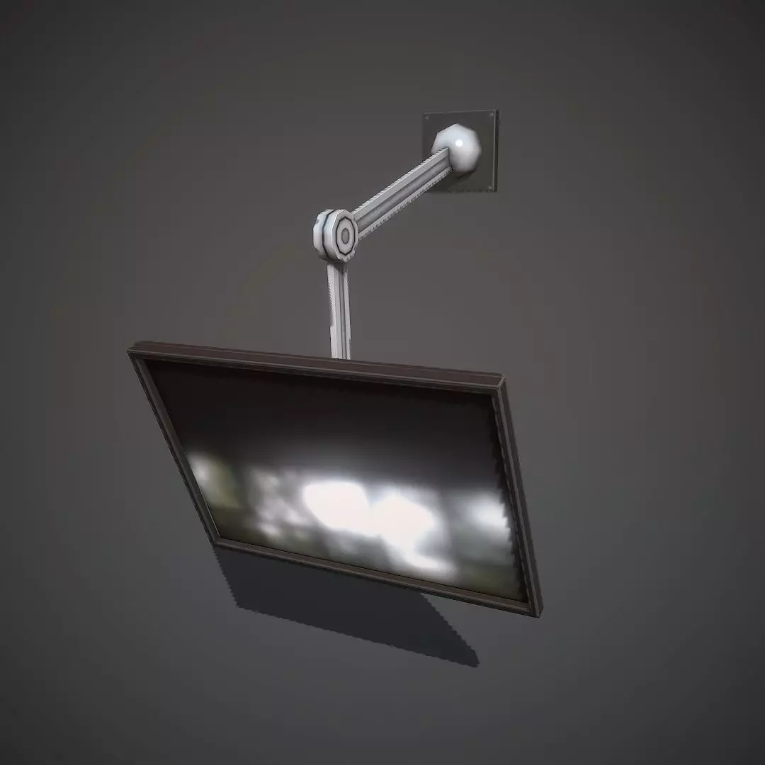 Wall-mounted monitor Low-poly 3D model_0