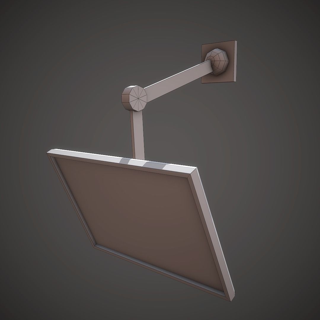 Wall-mounted monitor Low-poly 3D model_8