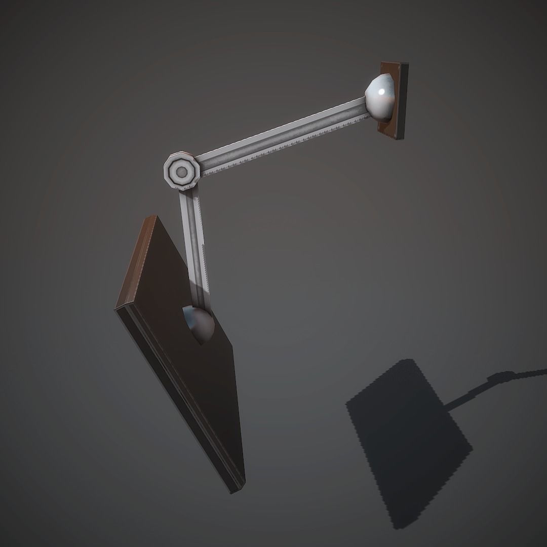 Wall-mounted monitor Low-poly 3D model_4