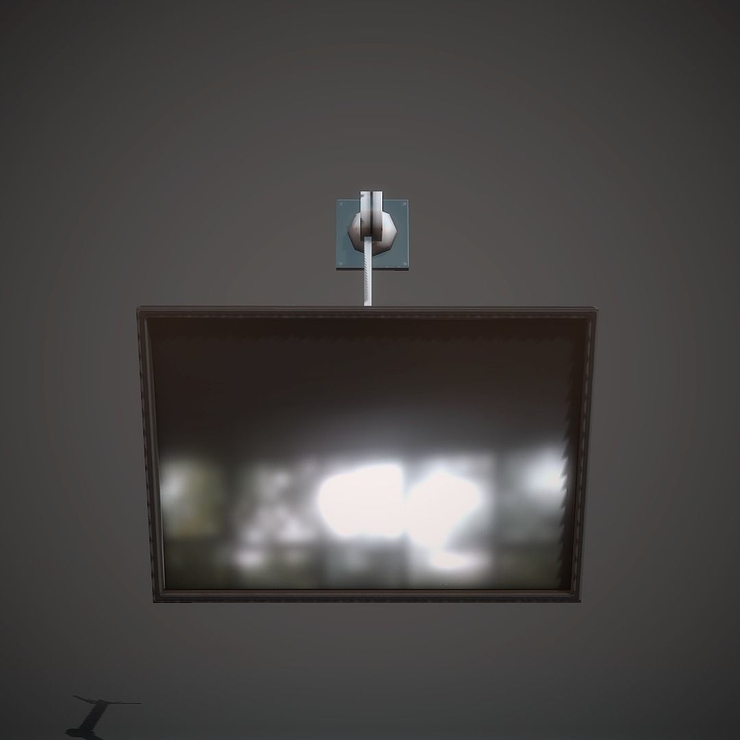 Wall-mounted monitor Low-poly 3D model_2