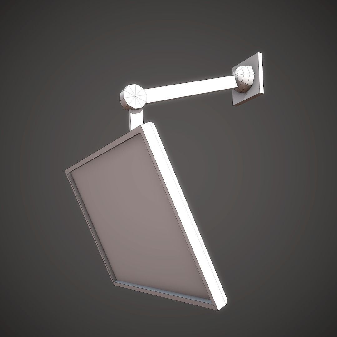 Wall-mounted monitor Low-poly 3D model_5