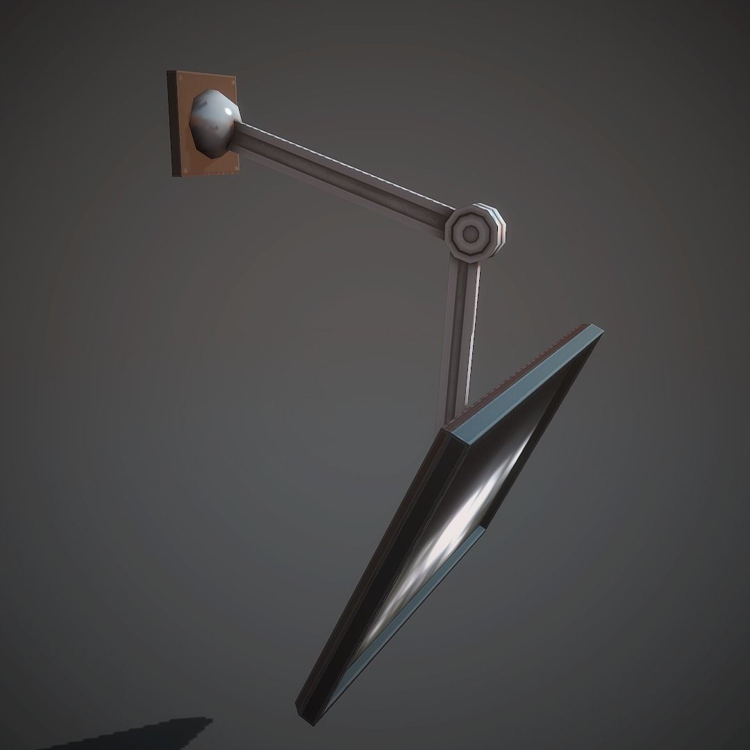 Wall-mounted monitor Low-poly 3D model_3