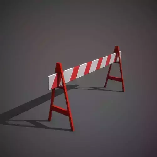 Wooden Barrier Low-poly 3D model