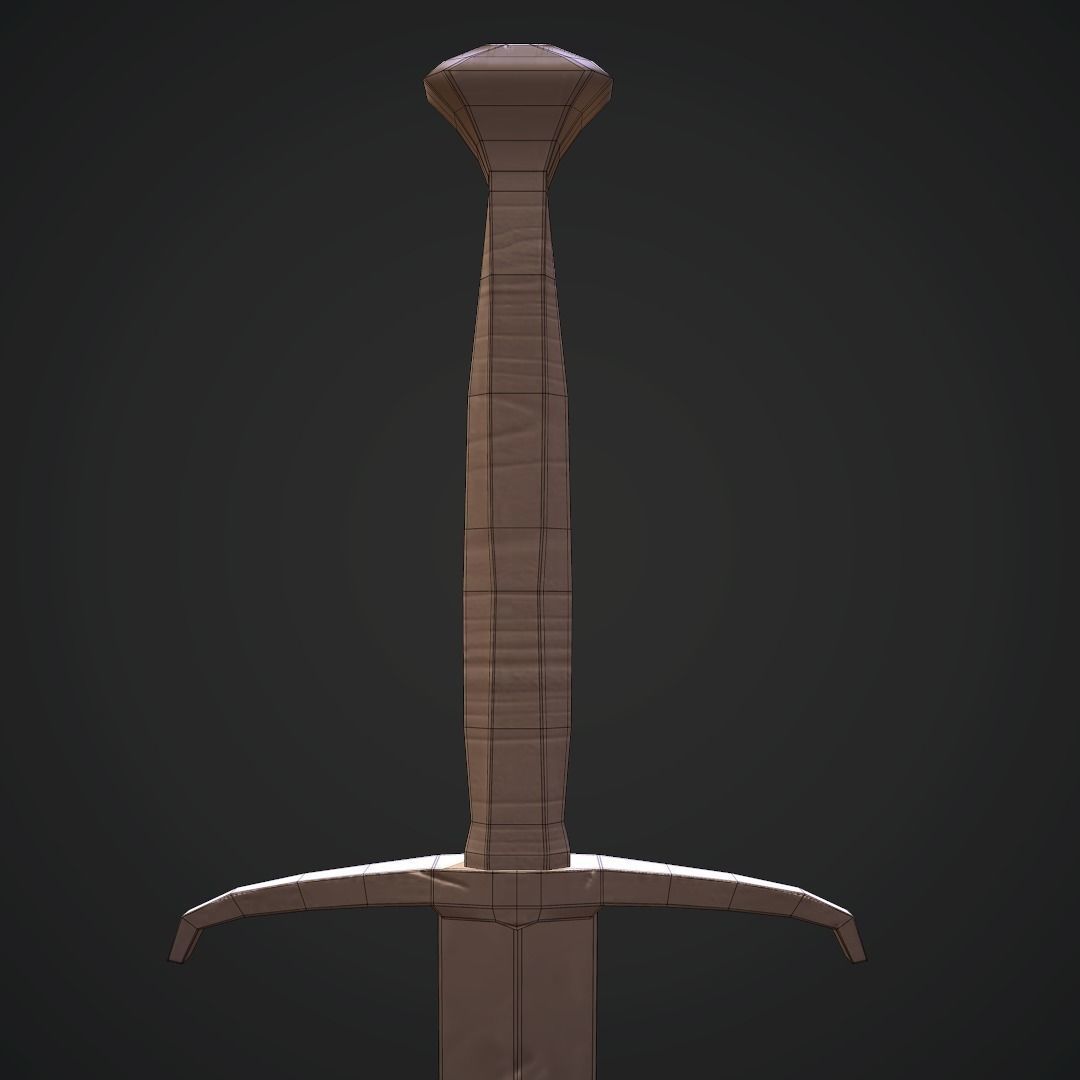 Sword Low-poly 3D model_7