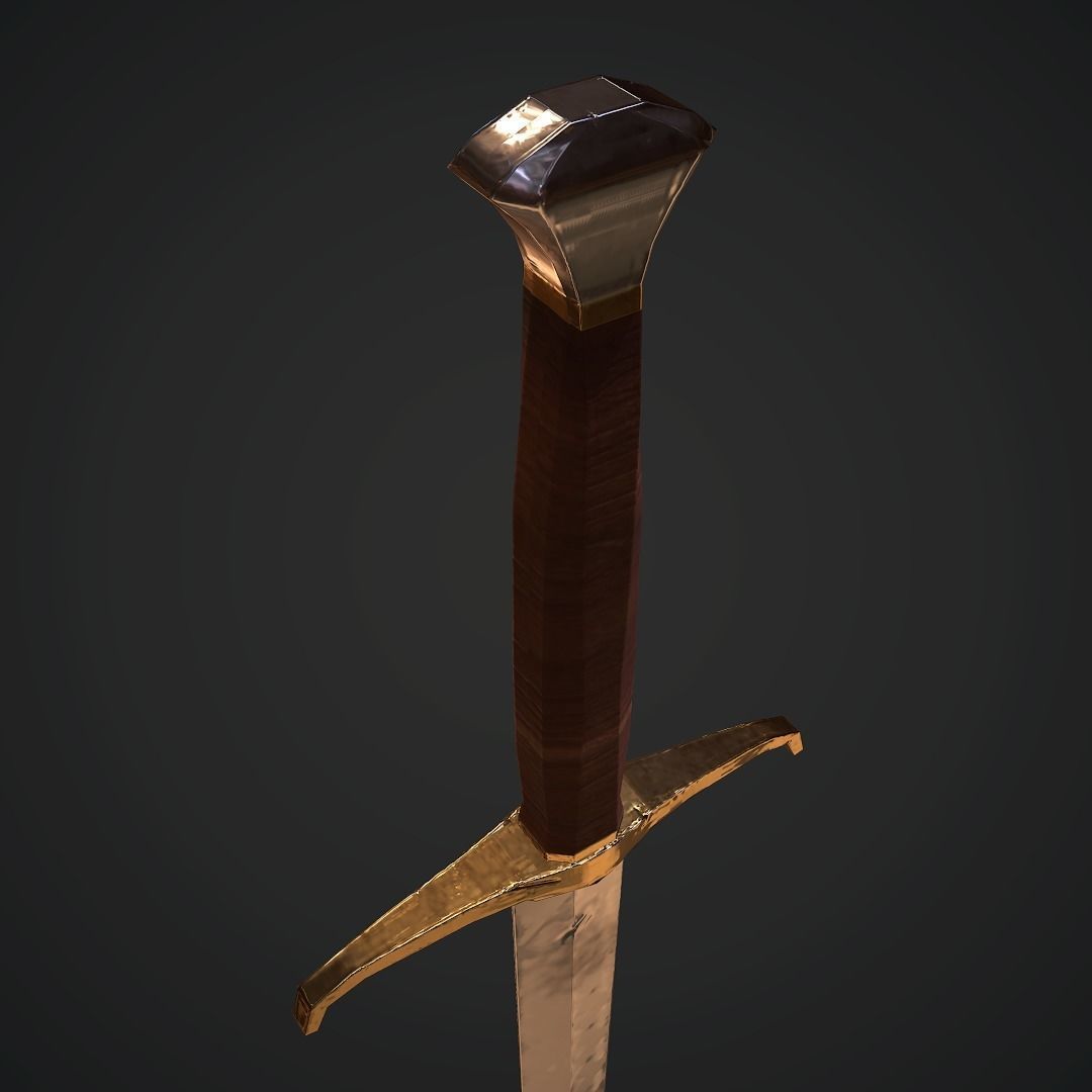 Sword Low-poly 3D model_2
