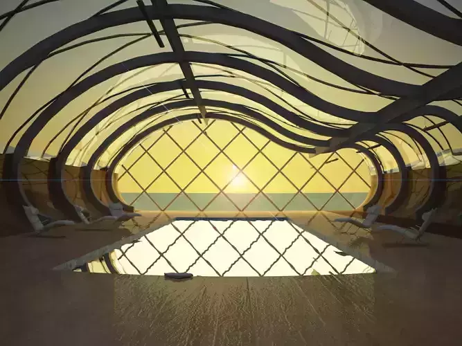 Modern Indoor Swimming Pool 3D Model 3D model