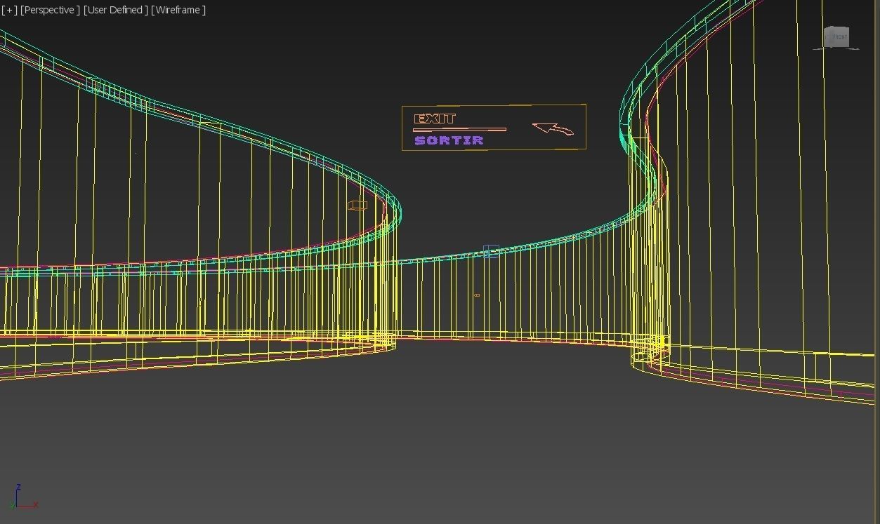 Hall 3D Model interior of tunnel with lighting 3D model_1