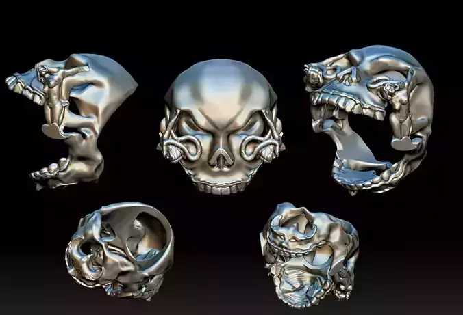 Skull Head Ring