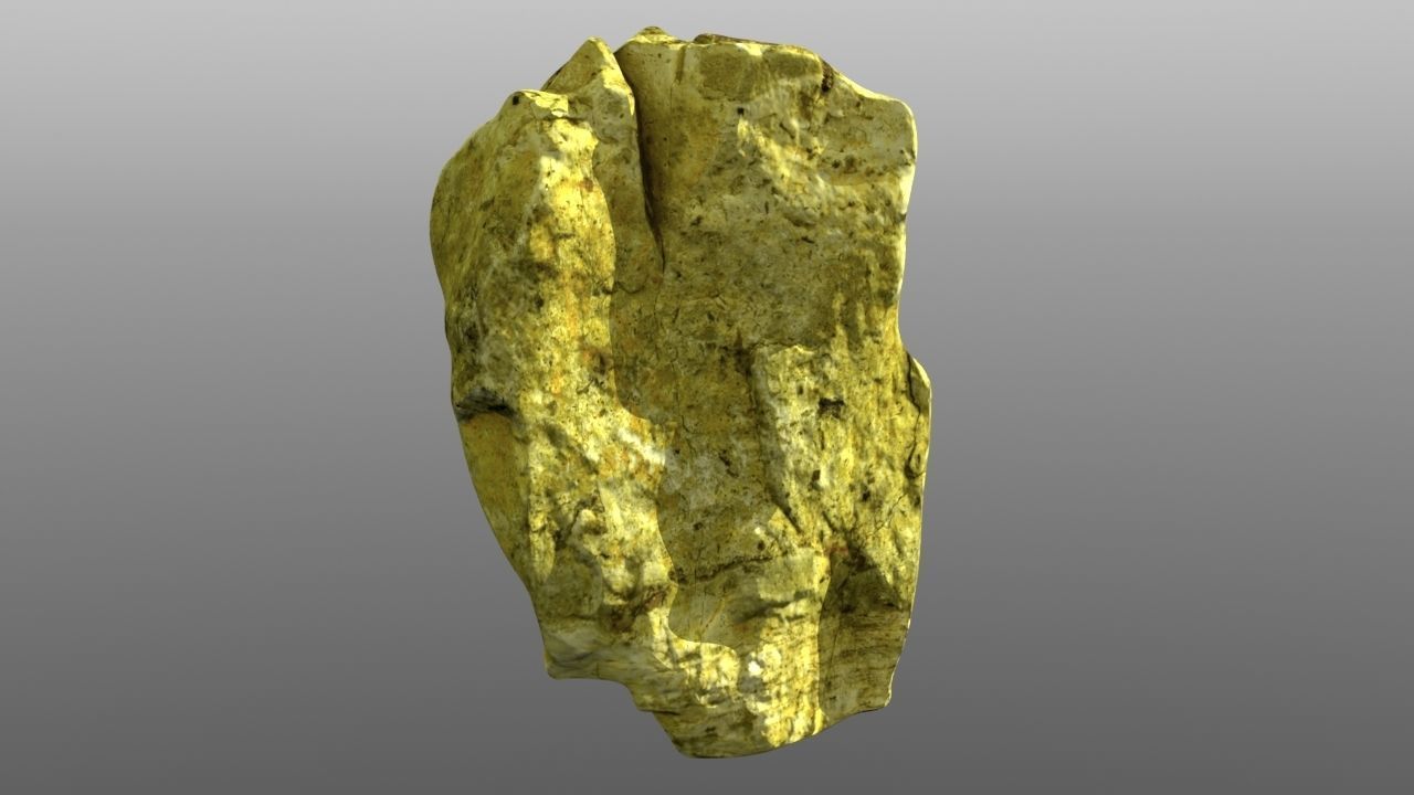 Rock low poly 3D model gold nugget Low-poly 3D model_4