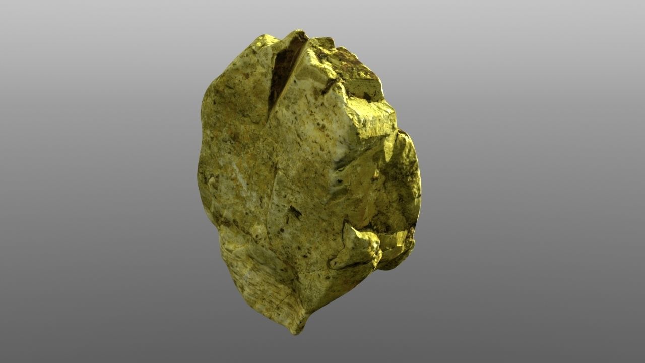 Rock low poly 3D model gold nugget Low-poly 3D model_7