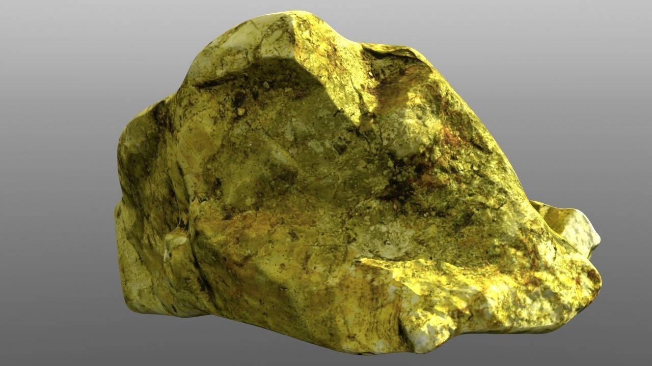 Rock low poly 3D model gold nugget Low-poly 3D model_8
