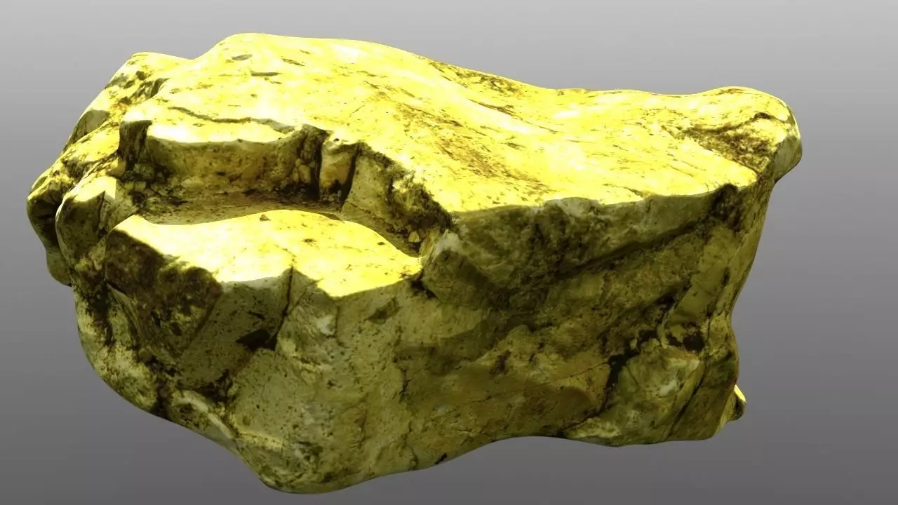 Rock low poly 3D model gold nugget Low-poly 3D model_0