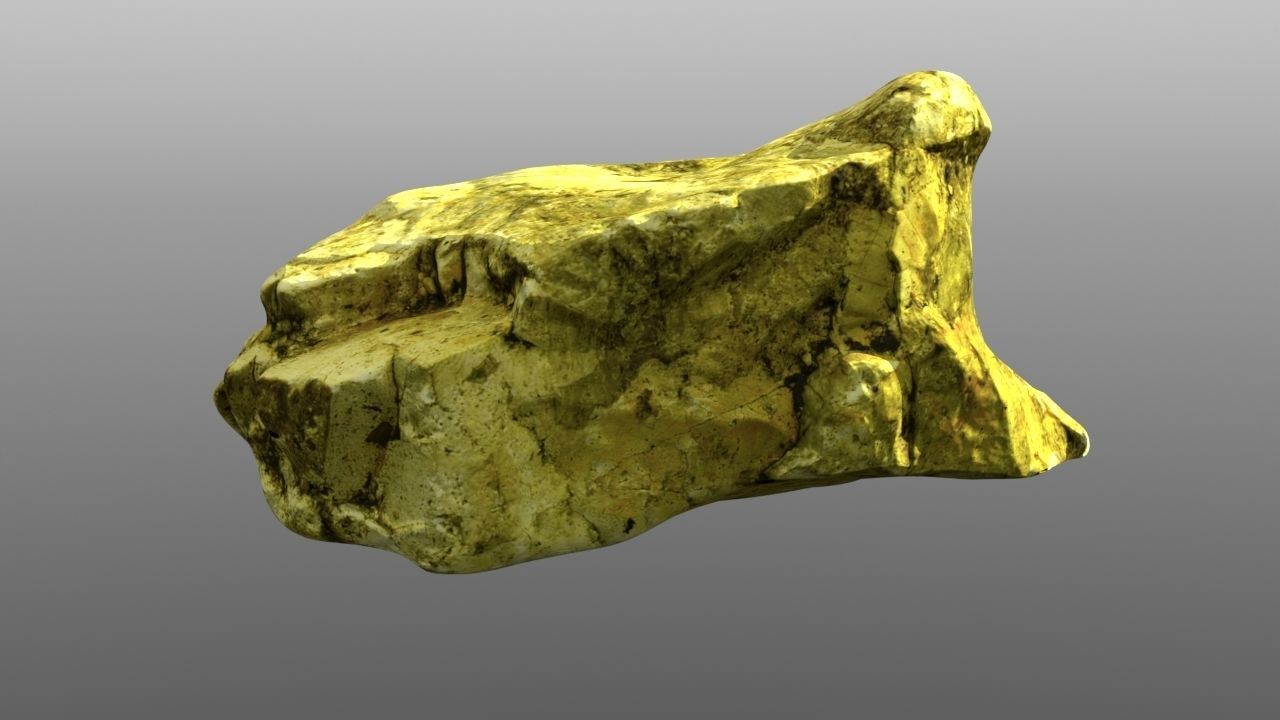 Rock low poly 3D model gold nugget Low-poly 3D model_2