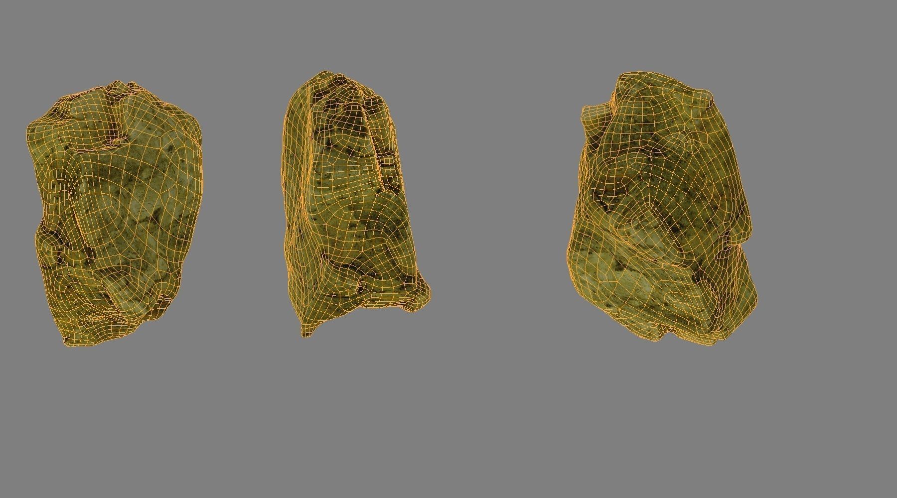 Rock low poly 3D model gold nugget Low-poly 3D model_9