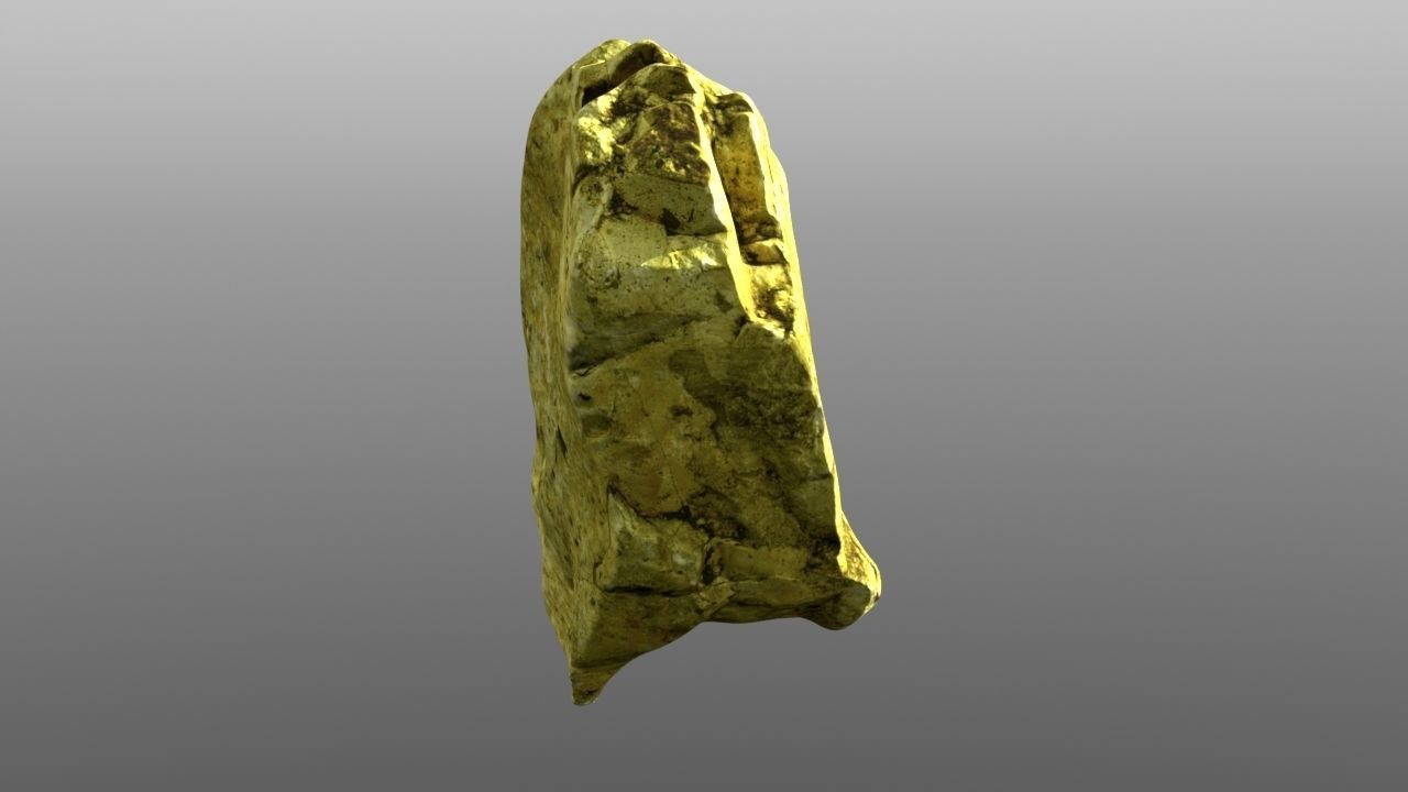 Rock low poly 3D model gold nugget Low-poly 3D model_5