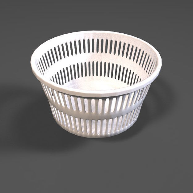 PBR Traditional Household Laundry Basket 3D model_1
