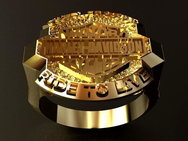 Harley Devidson Ride To Live Ring 3D print model_3