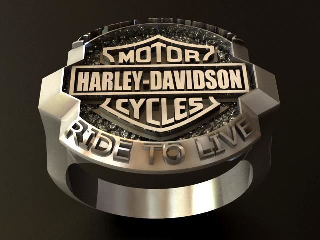 Harley Devidson Ride To Live Ring 3D print model_4
