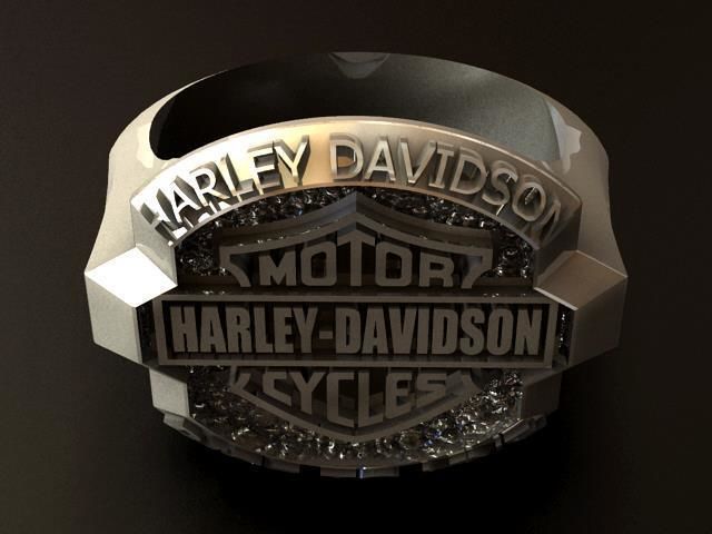 Harley Devidson Ride To Live Ring 3D print model_2