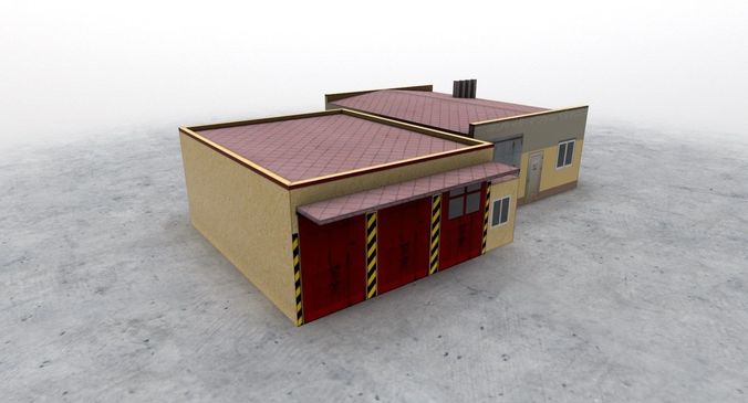 LKKV Fire Station  Low-poly 3D model