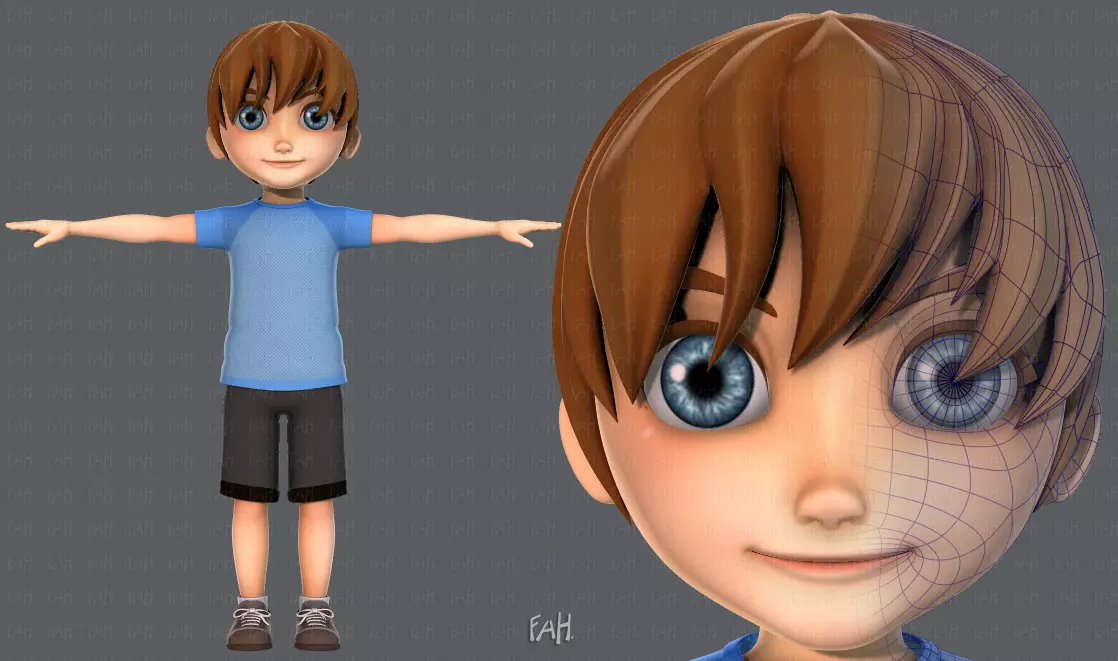 Boy character 3D model_0
