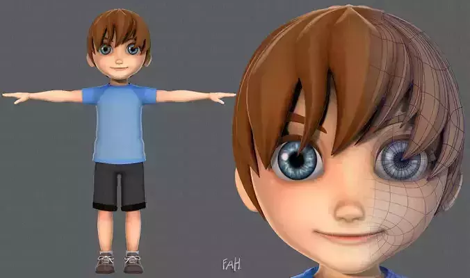 Boy character 3D model