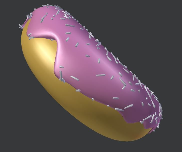 Sweet Doughnut Low-poly 3D model_4