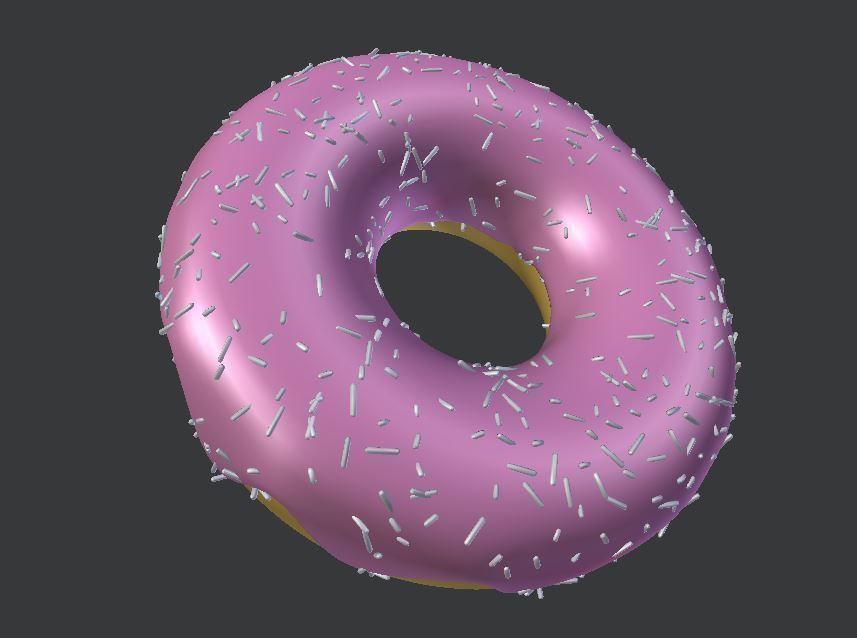 Sweet Doughnut Low-poly 3D model_1