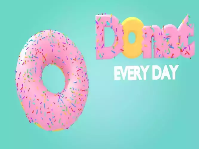 Sweet Doughnut Low-poly 3D model