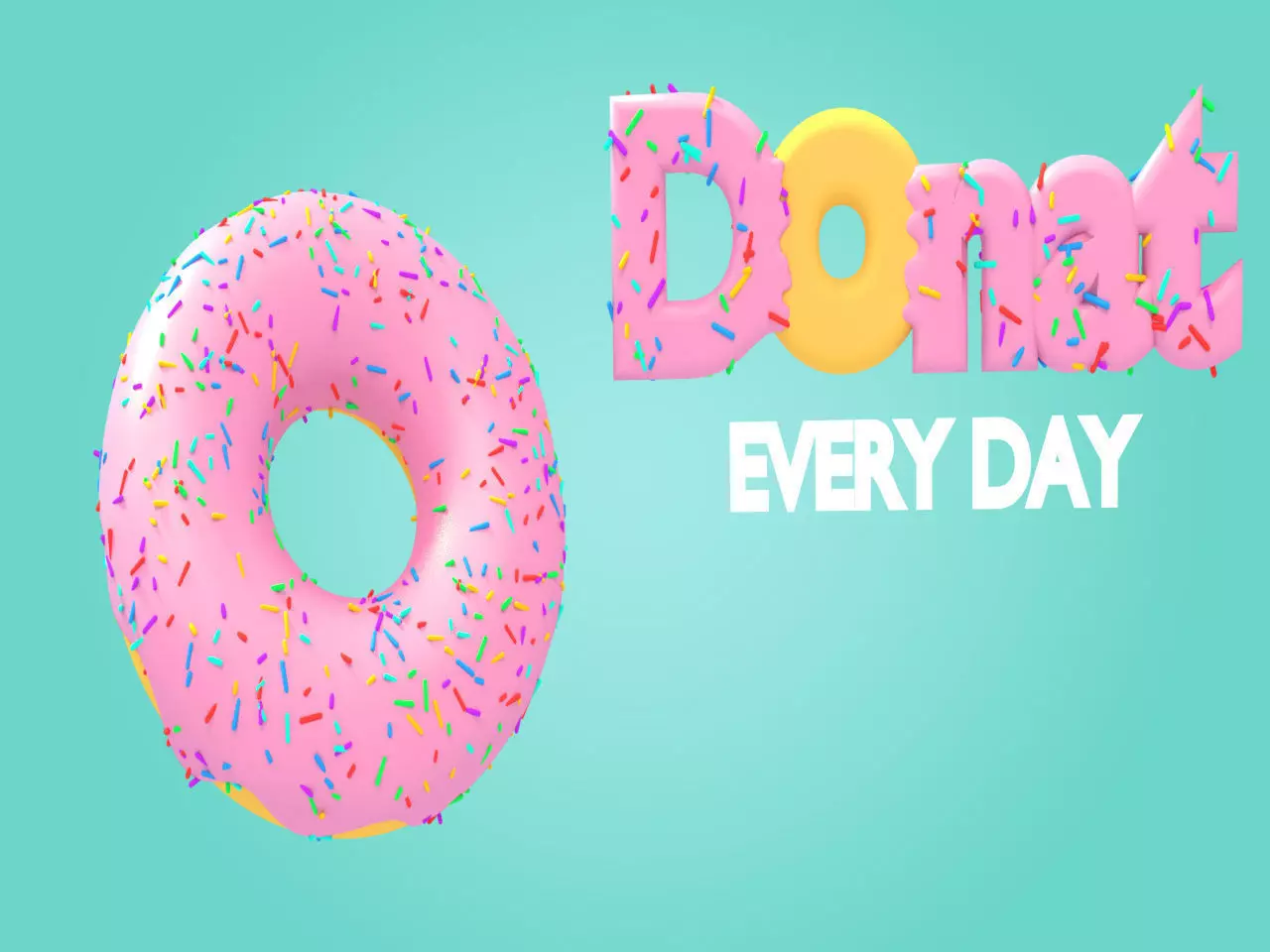 Sweet Doughnut Low-poly 3D model_0