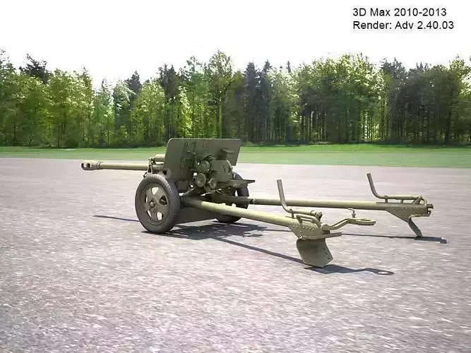 Zis 3 military cannon 3D model