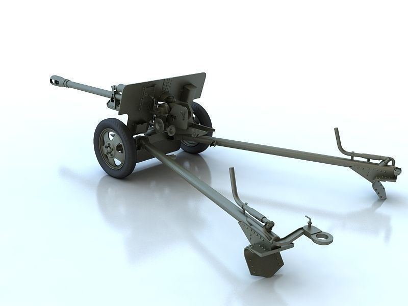 Zis 3 military cannon 3D model_11
