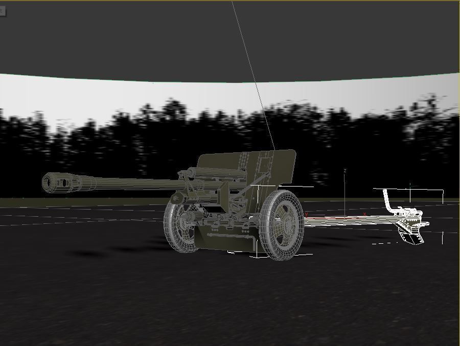 Zis 3 military cannon 3D model_7
