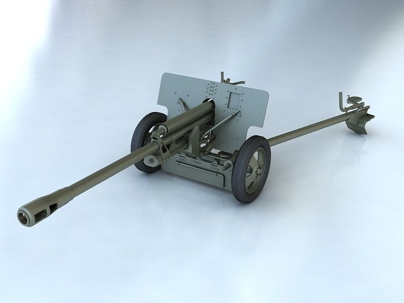 Zis 3 military cannon 3D model_9