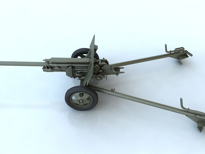 Zis 3 military cannon 3D model_10