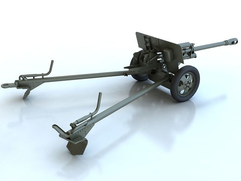 Zis 3 military cannon 3D model_12