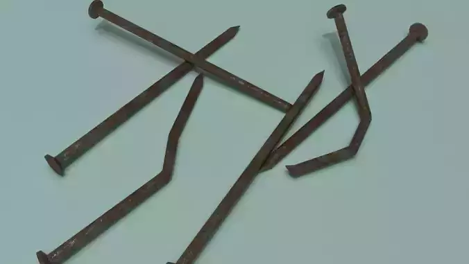 rusty Metal nail - Game Ready - VR AR Low-poly 3D model