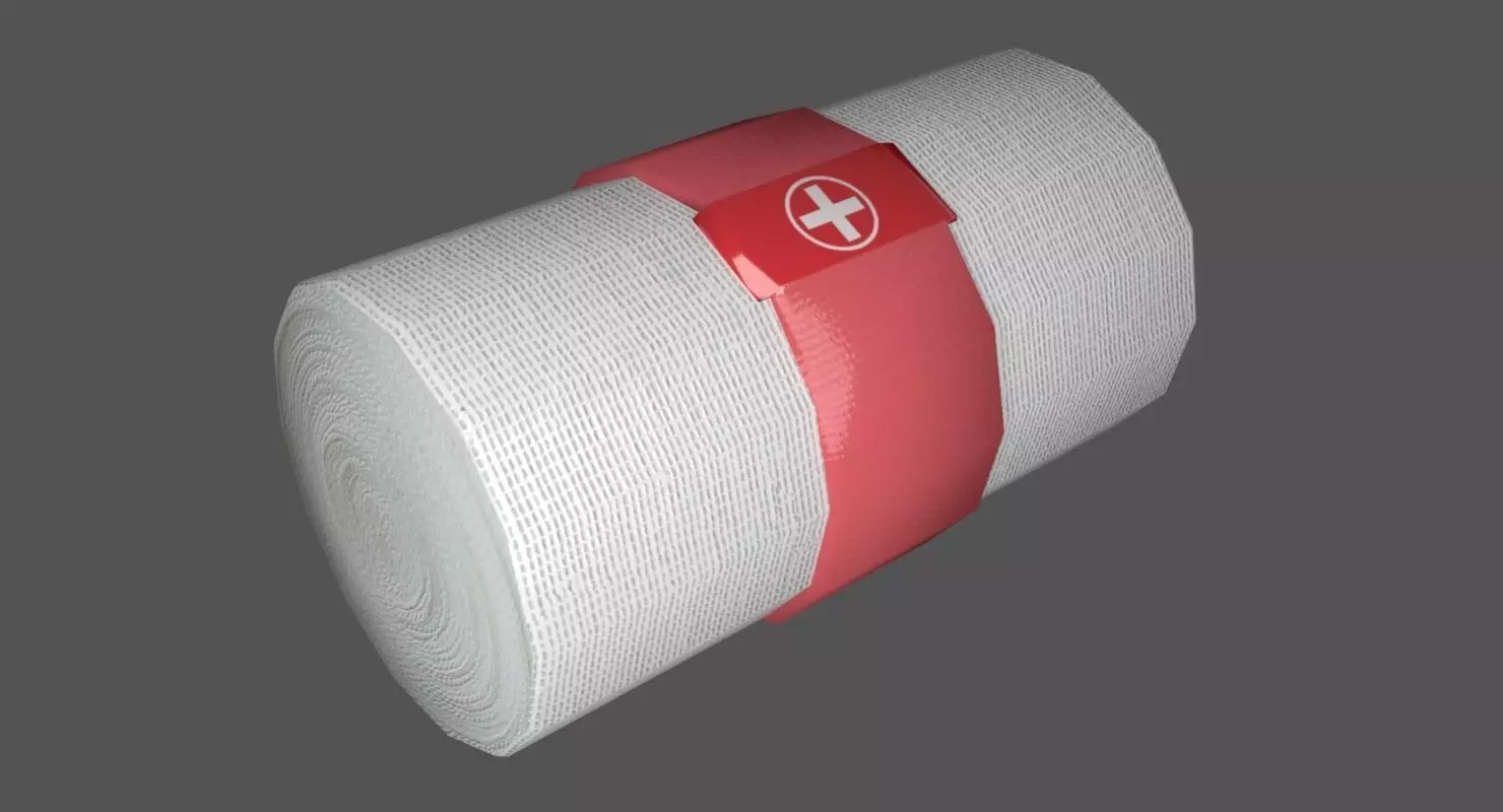 Elastic Bandage Red Low-poly 3D model_0