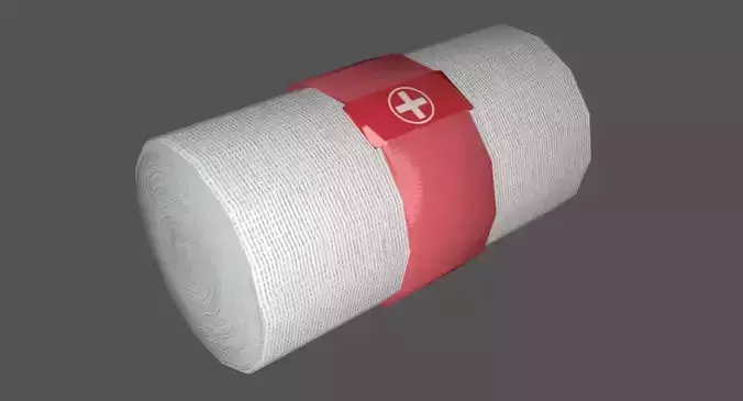 Elastic Bandage Red Low-poly 3D model