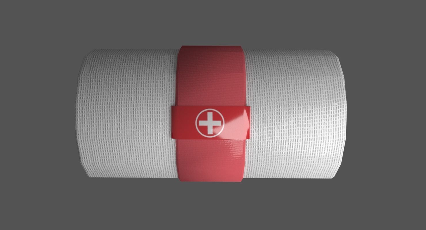 Elastic Bandage Red Low-poly 3D model_3