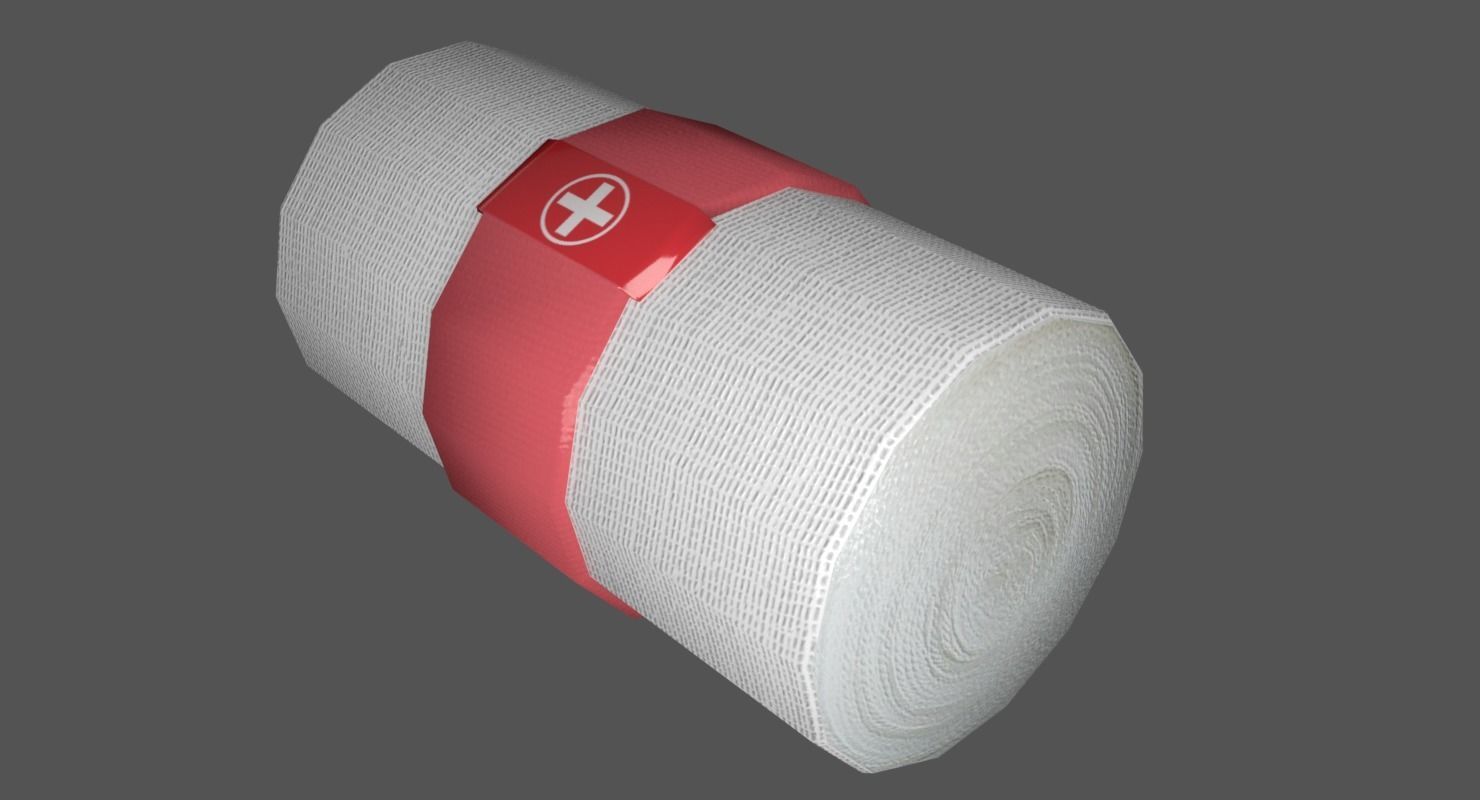 Elastic Bandage Red Low-poly 3D model_1