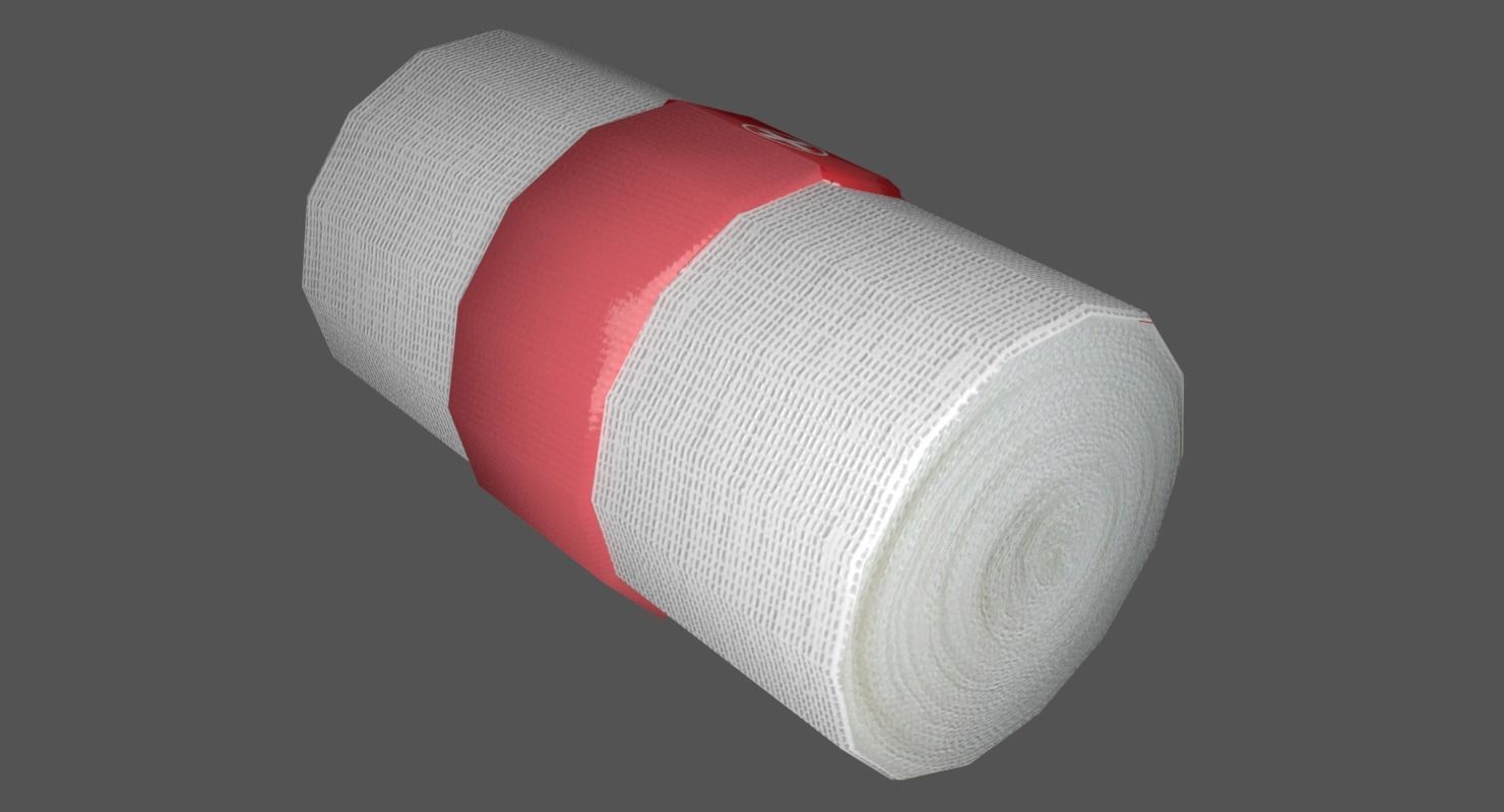 Elastic Bandage Red Low-poly 3D model_4