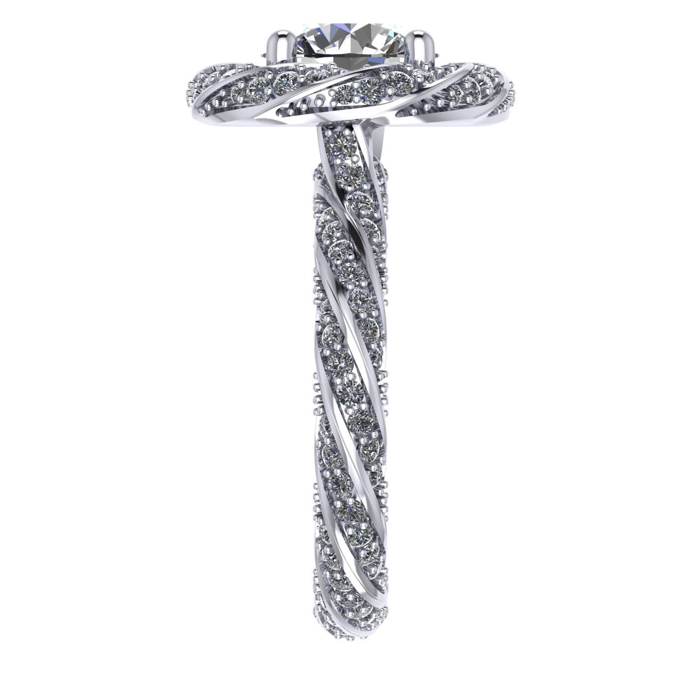 NN002 twisted diamond engagement ring 3D print model_1