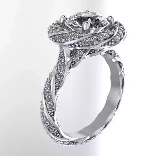 NN002 twisted diamond engagement ring