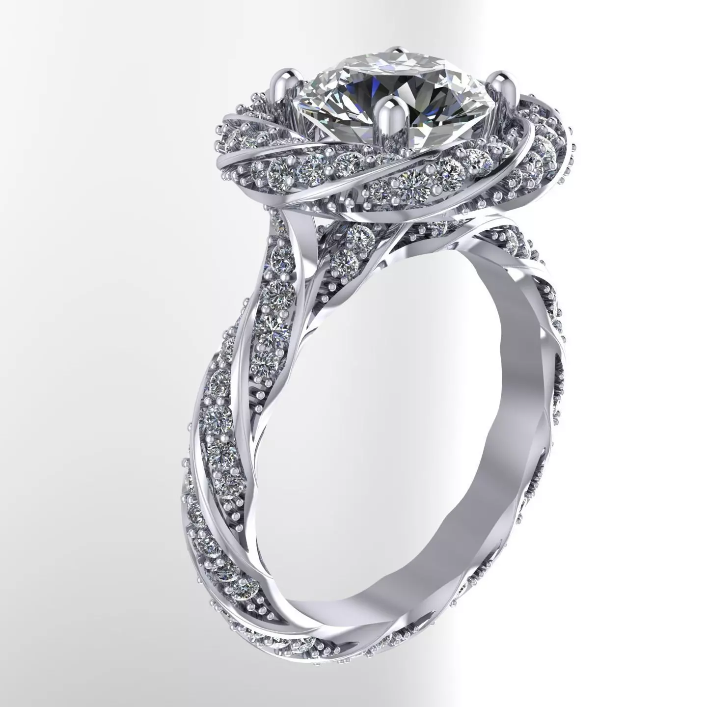 NN002 twisted diamond engagement ring 3D print model_0